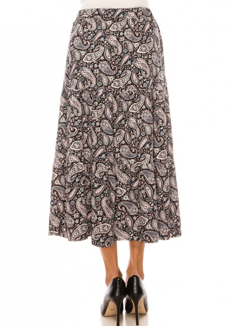 Classic Paisley Print Midi Skirt