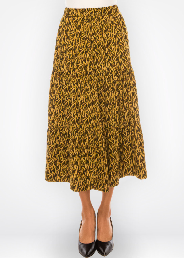 Mustard Seed Flare Midi Skirt