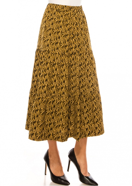 Mustard Seed Flare Midi Skirt