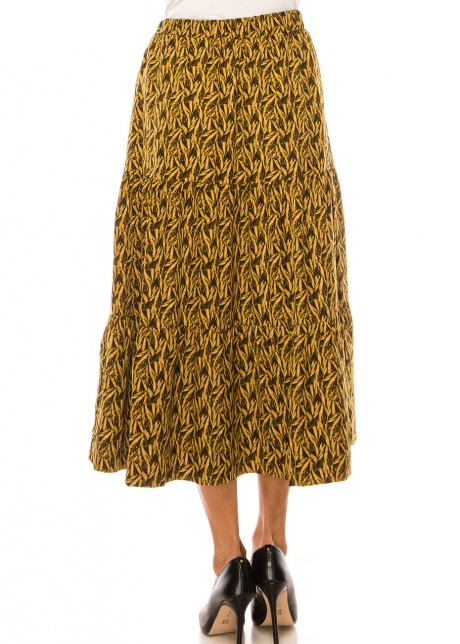 Mustard Seed Flare Midi Skirt