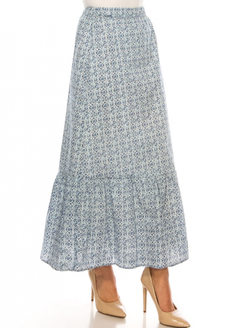 Blue Lattice Full-Length Skirt – Modest Intrigue