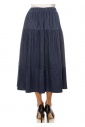 Classic Denim Tiered Midi Skirt