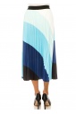 Skyline Blue Block Pleated Skirt