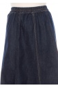 Navy Stitched Denim Skirt