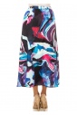 Multi-Hued Painterly A-Line Skirt
