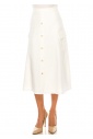White Pocketed A-Line Skirt