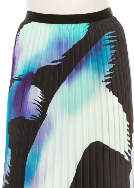 Painterly Spectrum Pleated Skirt