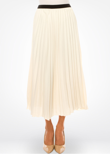 Classic Pleated Cream Skirt