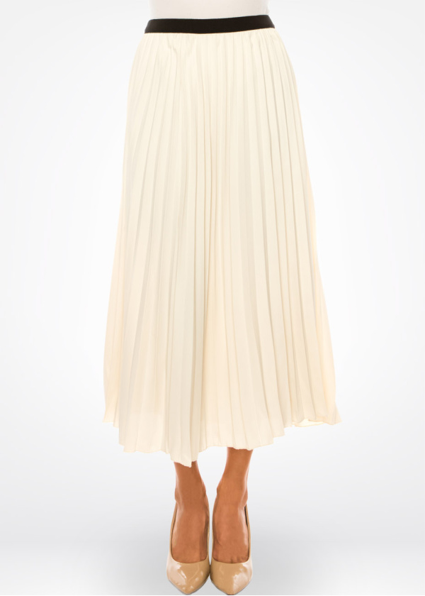 Classic Pleated Cream Skirt