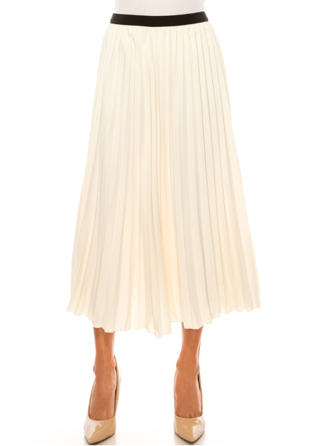 Classic Pleated Cream Skirt
