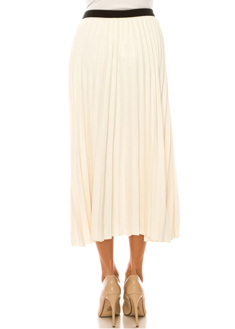 Classic Pleated Cream Skirt