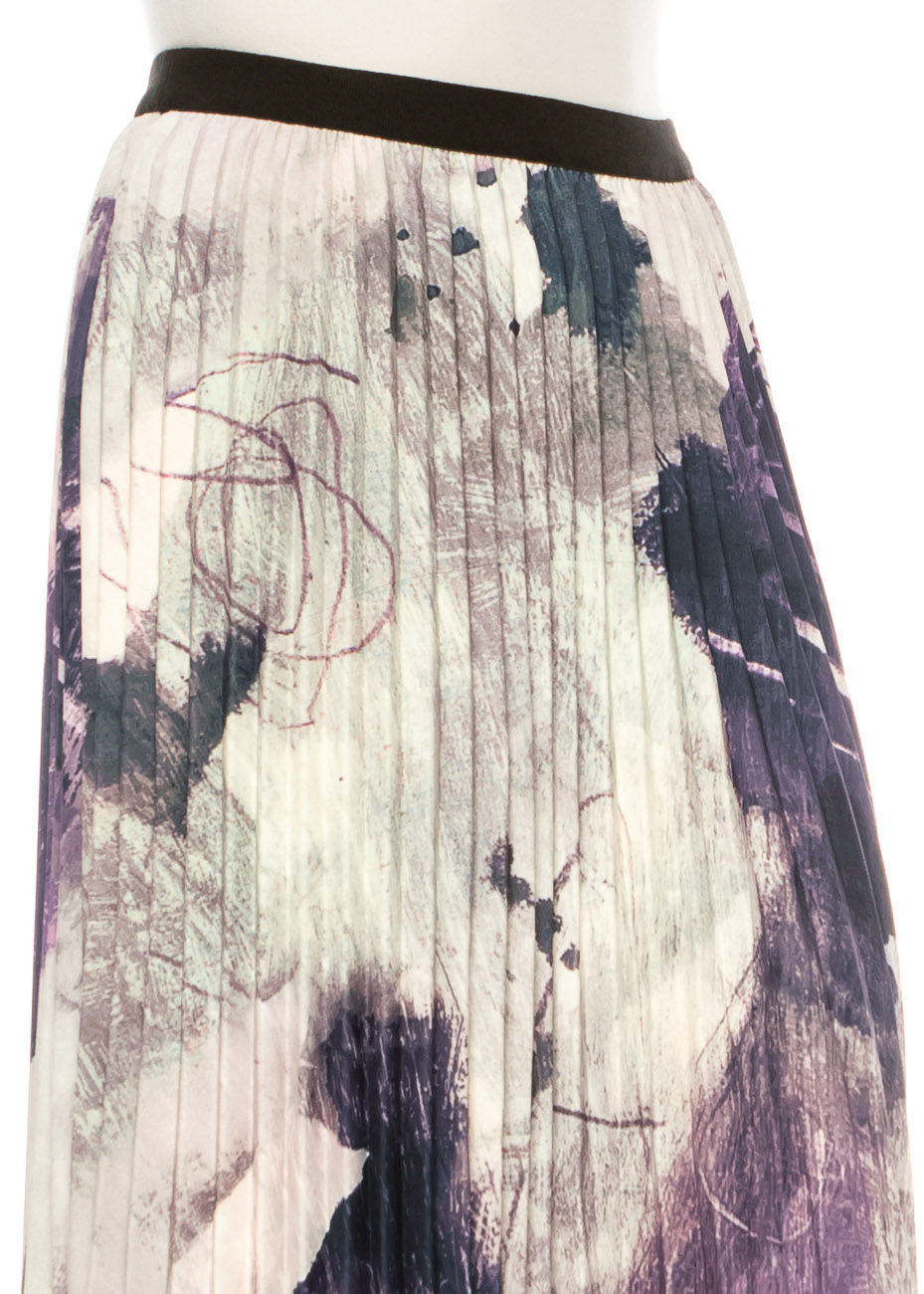 Purple Prose Pleated Art Skirt