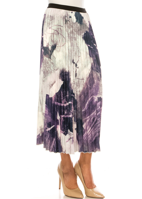 Purple Prose Pleated Art Skirt