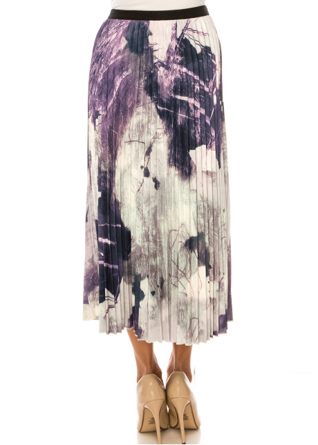 Purple Prose Pleated Art Skirt