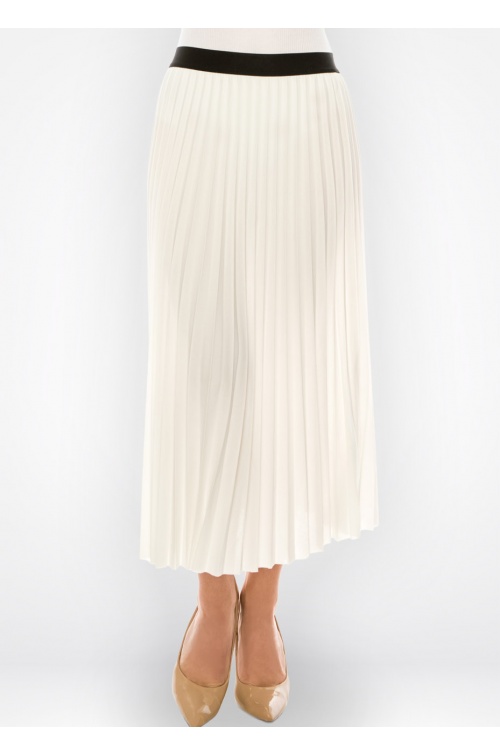 Classic Pleated White Skirt