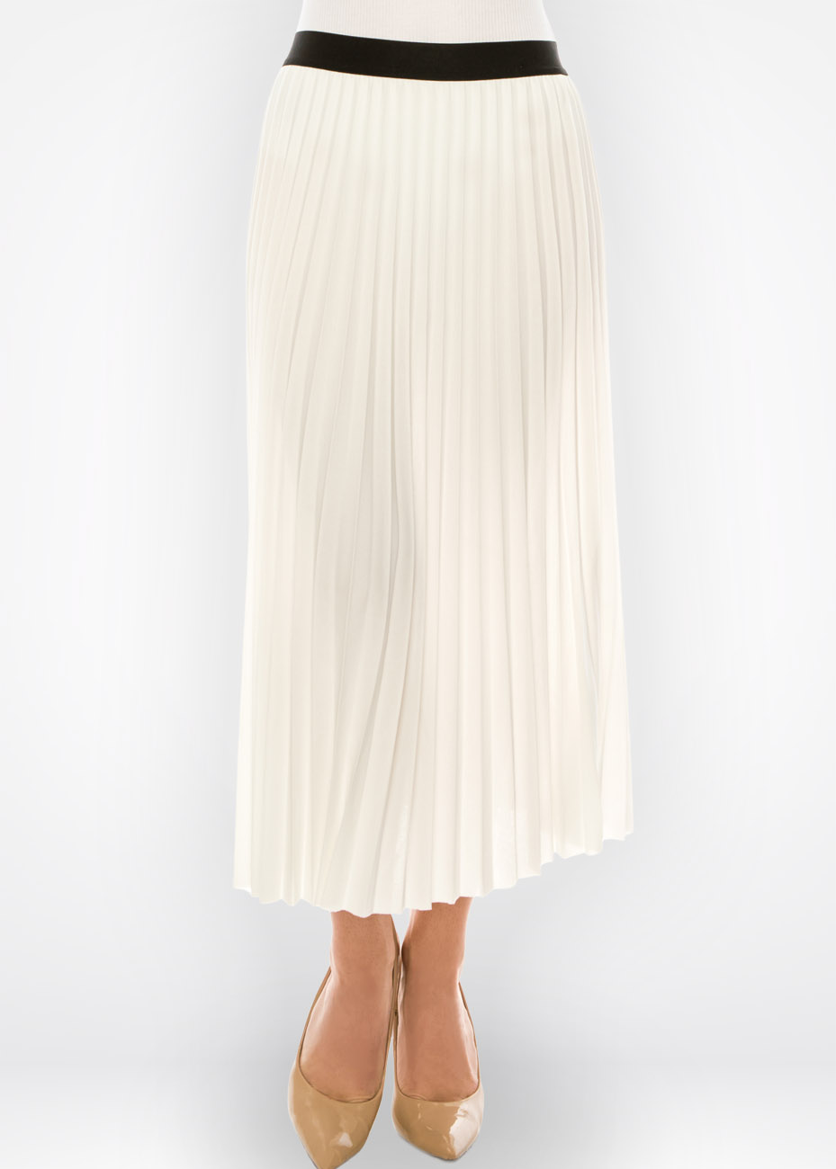 Classic Pleated White Skirt | Modest Women Clothing - YAL New York