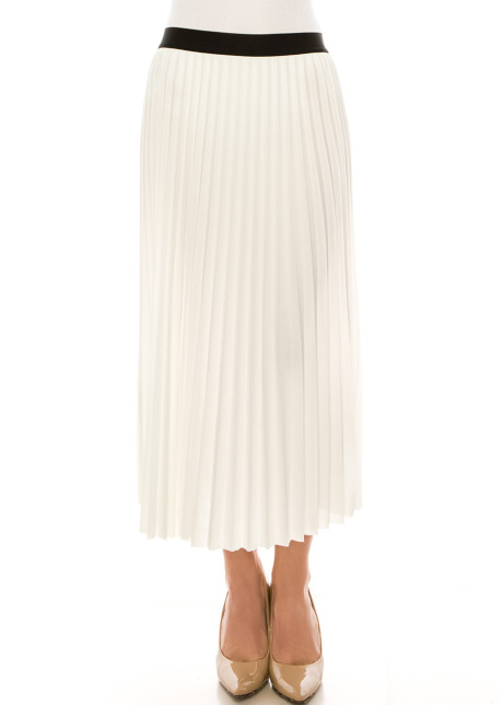 Classic Pleated White Skirt