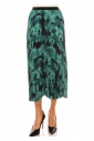 Emerald Elegance Pleated Midi Skirt