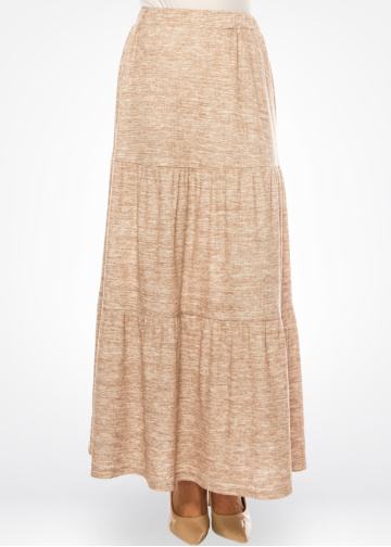 Beige Harmony Textured Maxi Skirt