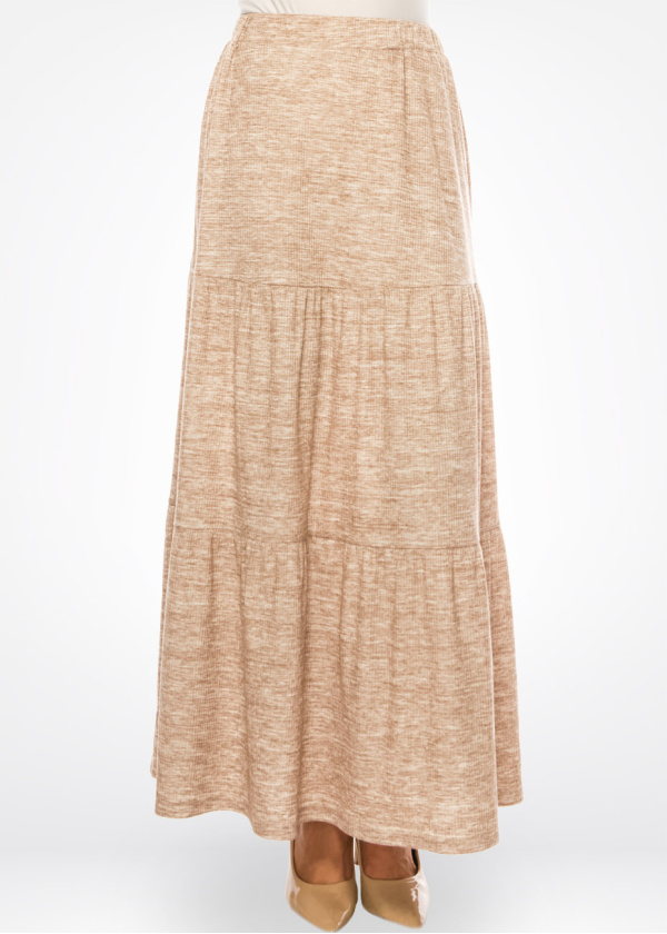 Beige Harmony Textured Maxi Skirt