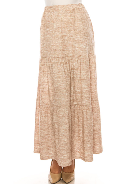 Beige Harmony Textured Maxi Skirt