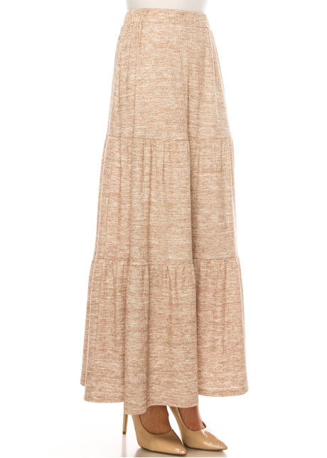 Beige Harmony Textured Maxi Skirt