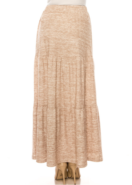 Beige Harmony Textured Maxi Skirt