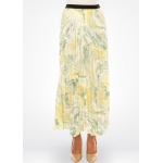 Citrus Swirl Pleated Skirt