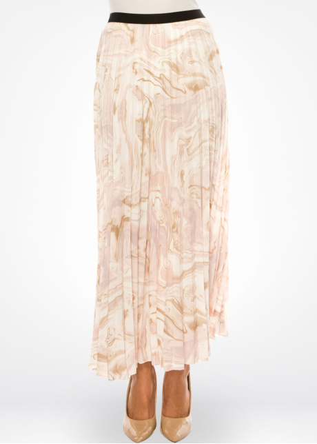 Soft Pink Abstract Wave Skirt