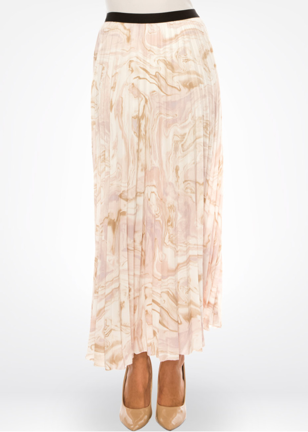 Soft Pink Abstract Wave Skirt