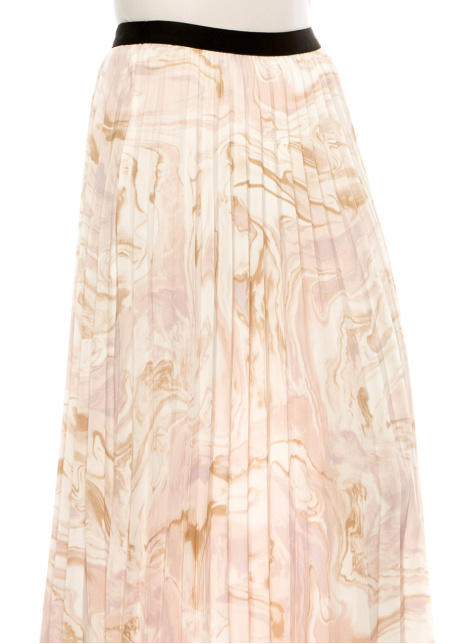 Soft Pink Abstract Wave Skirt