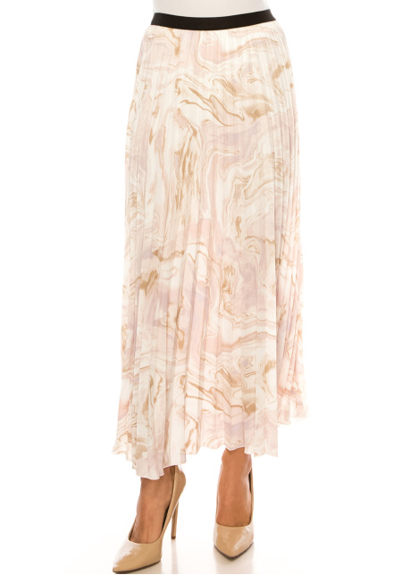 Soft Pink Abstract Wave Skirt