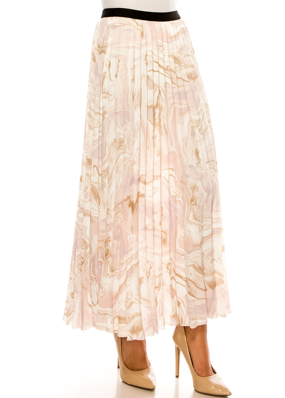 Soft Pink Abstract Wave Skirt