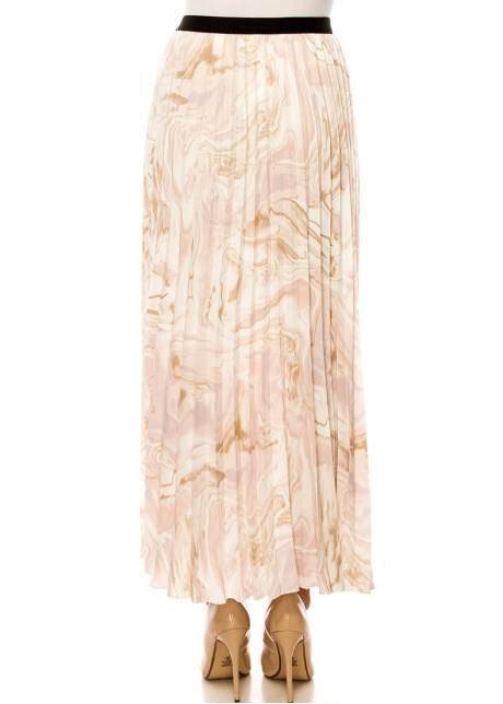 Soft Pink Abstract Wave Skirt