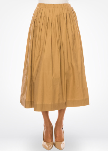 Sandy Serenity Beige Midi Skirt
