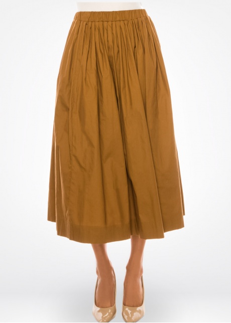 Copper Glow Rust Midi Skirt