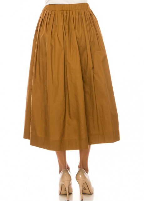 Copper Glow Rust Midi Skirt