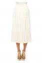 Elegant Ivory Pleated Midi Skirt
