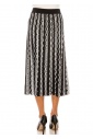 Op-Art Zigzag Midi Skirt