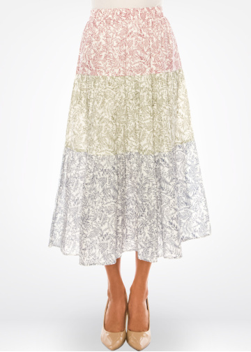 Spring Blossom Layered Midi Skirt