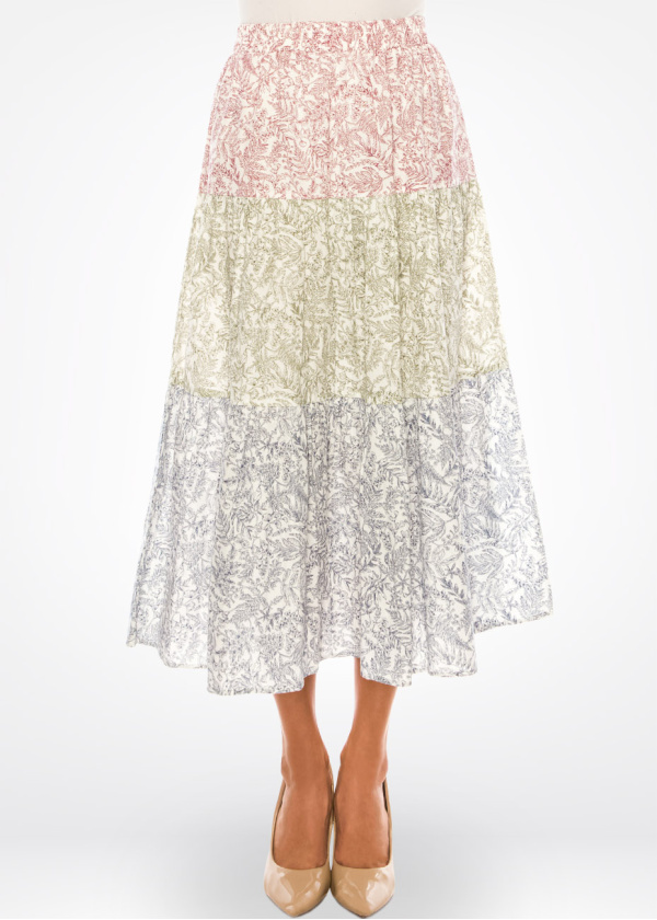 Spring Blossom Layered Midi Skirt