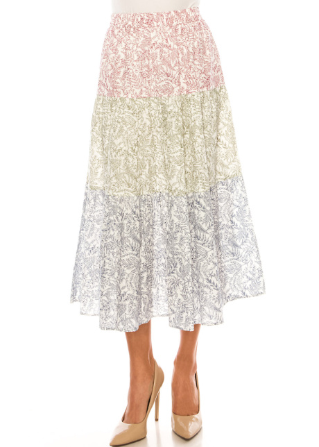 Spring Blossom Layered Midi Skirt