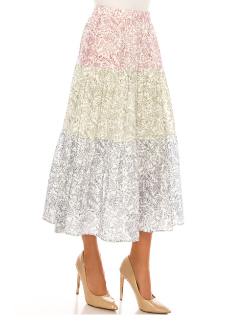 Spring Blossom Layered Midi Skirt