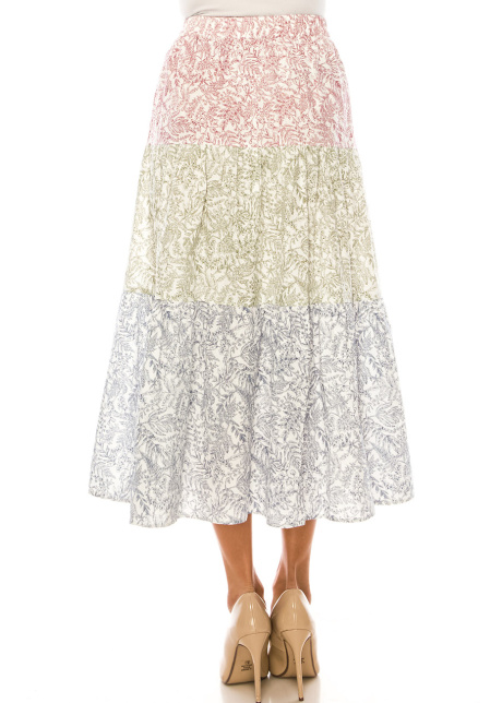 Spring Blossom Layered Midi Skirt