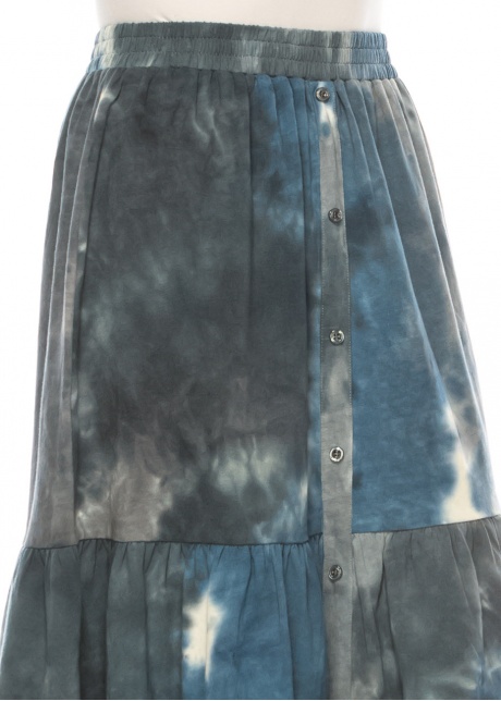 Blue Haven Tie-Dye Midi Skirt