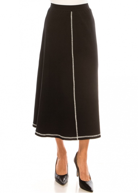 Chic Onyx with White Detail Skirt