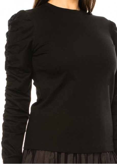 Black Chic Ruched Detail Tee