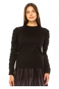 Black Chic Ruched Detail Tee