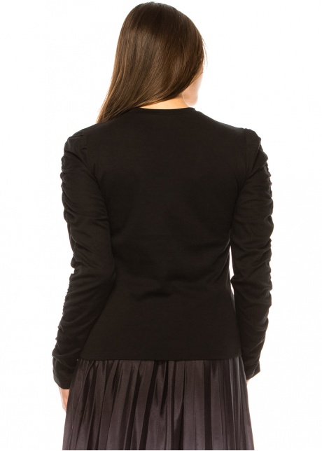 Black Chic Ruched Detail Tee