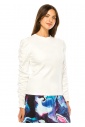 Essential White Ruched-Sleeve Tee